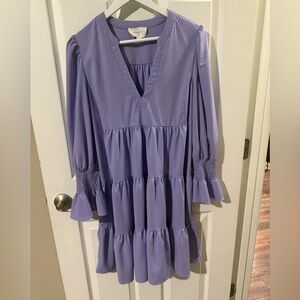 Authentic Tuckernuck Lavender Purple Long Sleeve Tiered Dress! Size: Large!